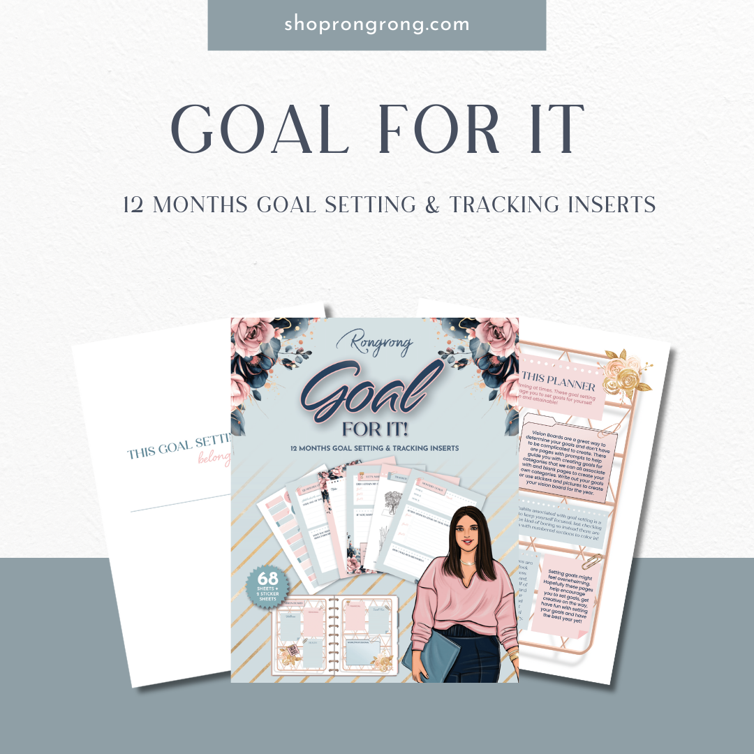 Goal For It 12 Months Goal Setting &amp; Tracking Inserts