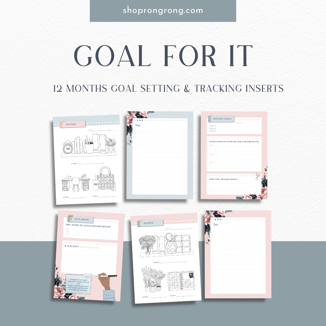 Goal planning worksheet with monthly breakdown