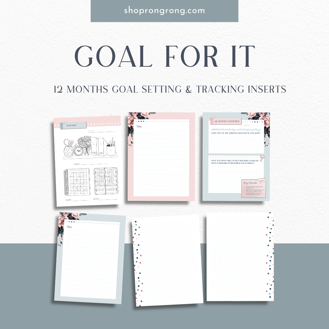 Chic and minimal goal planning inserts