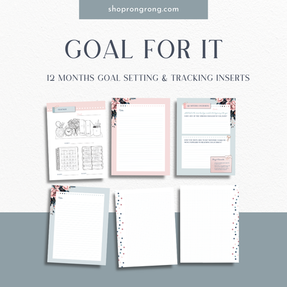 Chic and minimal goal planning inserts