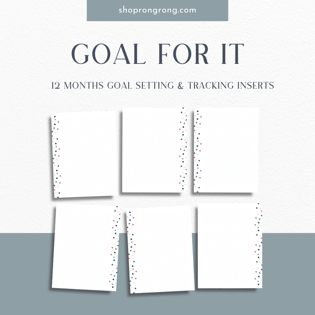 Monthly goal sheets for personal growth