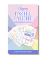 Sticker book cover featuring soft pastel colors and elegant designs with decorative boxes and floral accents.