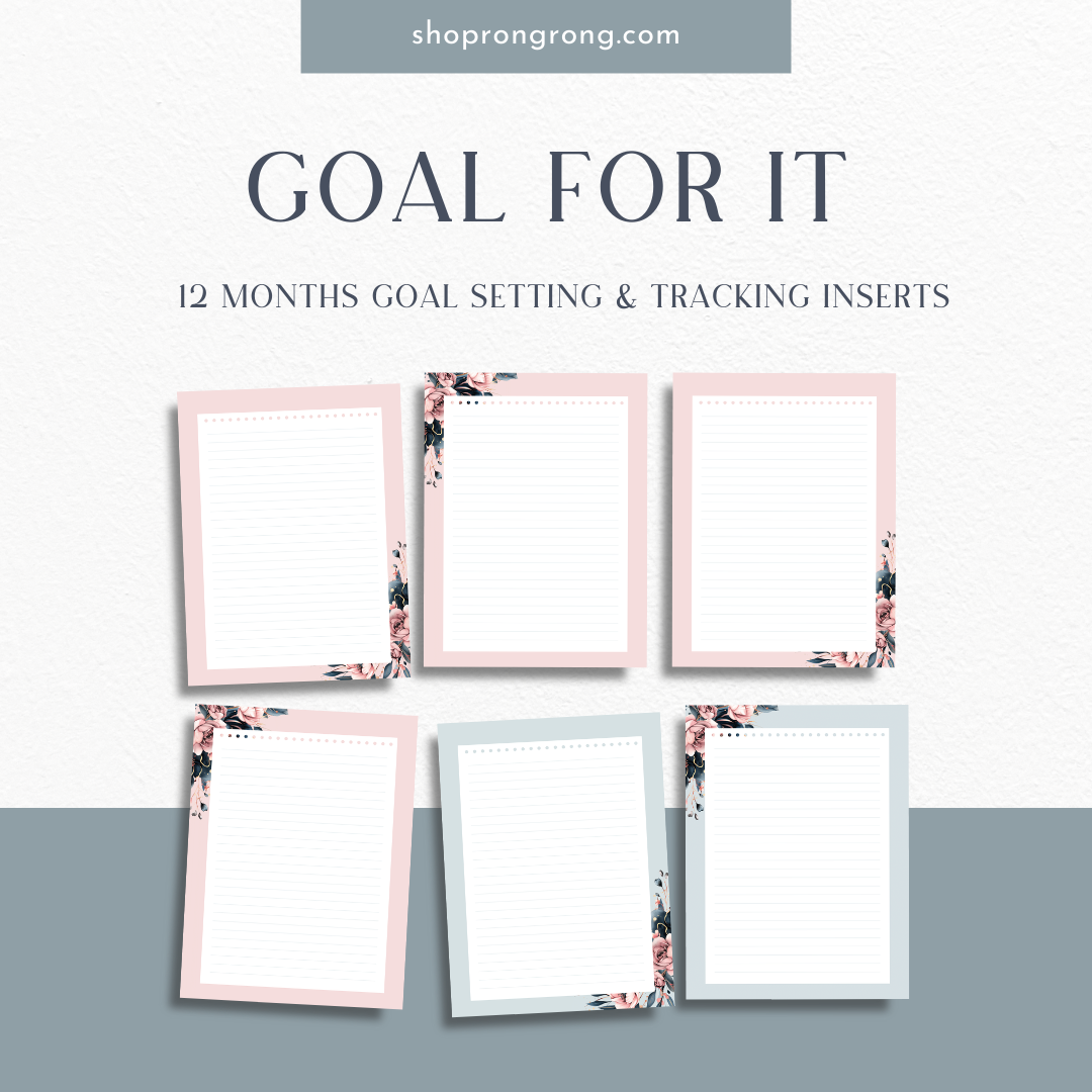 12-month inserts for goal-setting enthusiasts