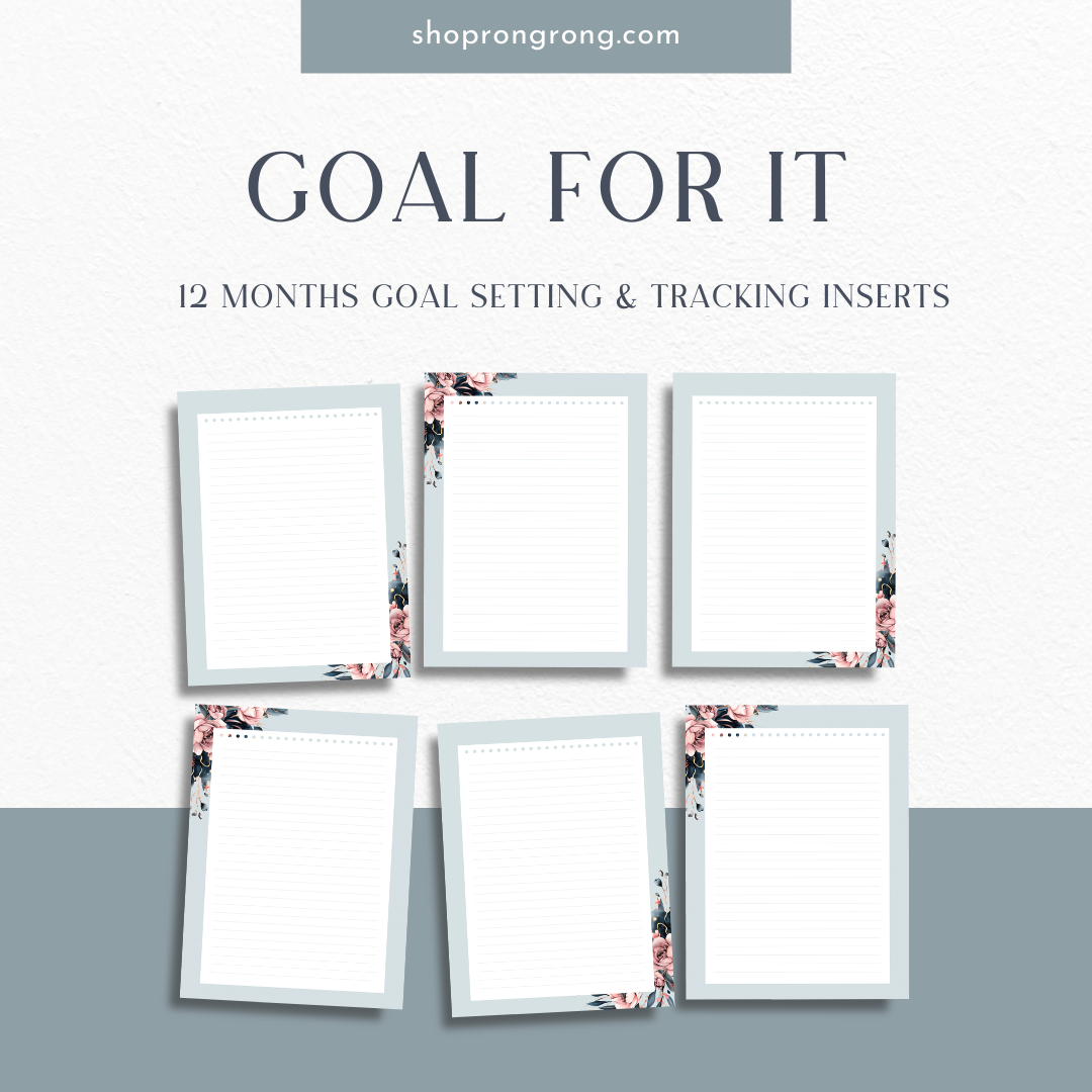 Minimalist goal sheets for organizing goals