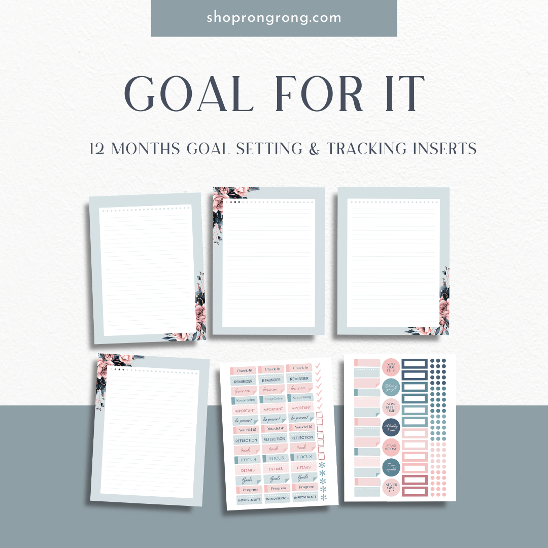Goal setting planner inserts