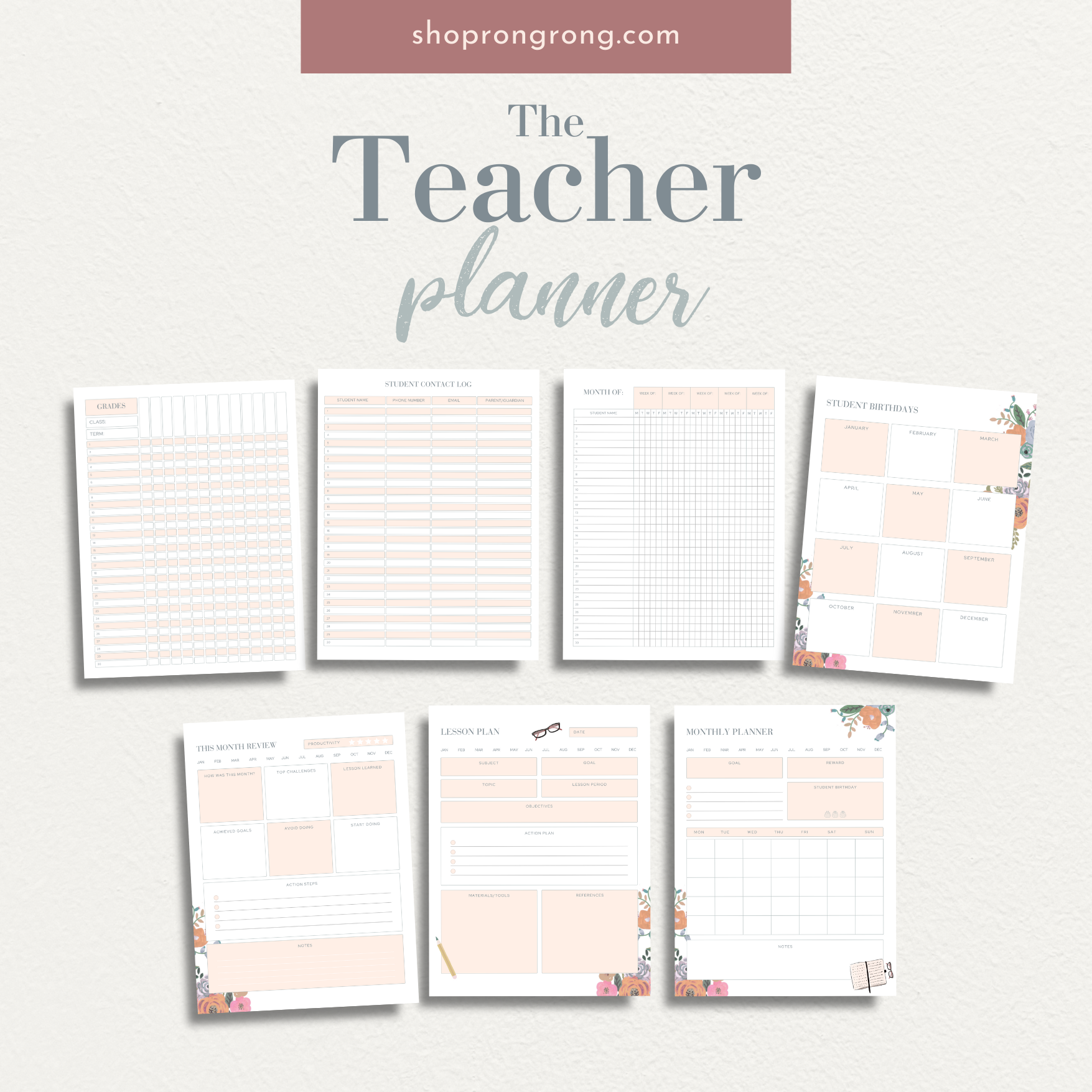 Shop Rongrong The Teacher Planner - Digital Planner