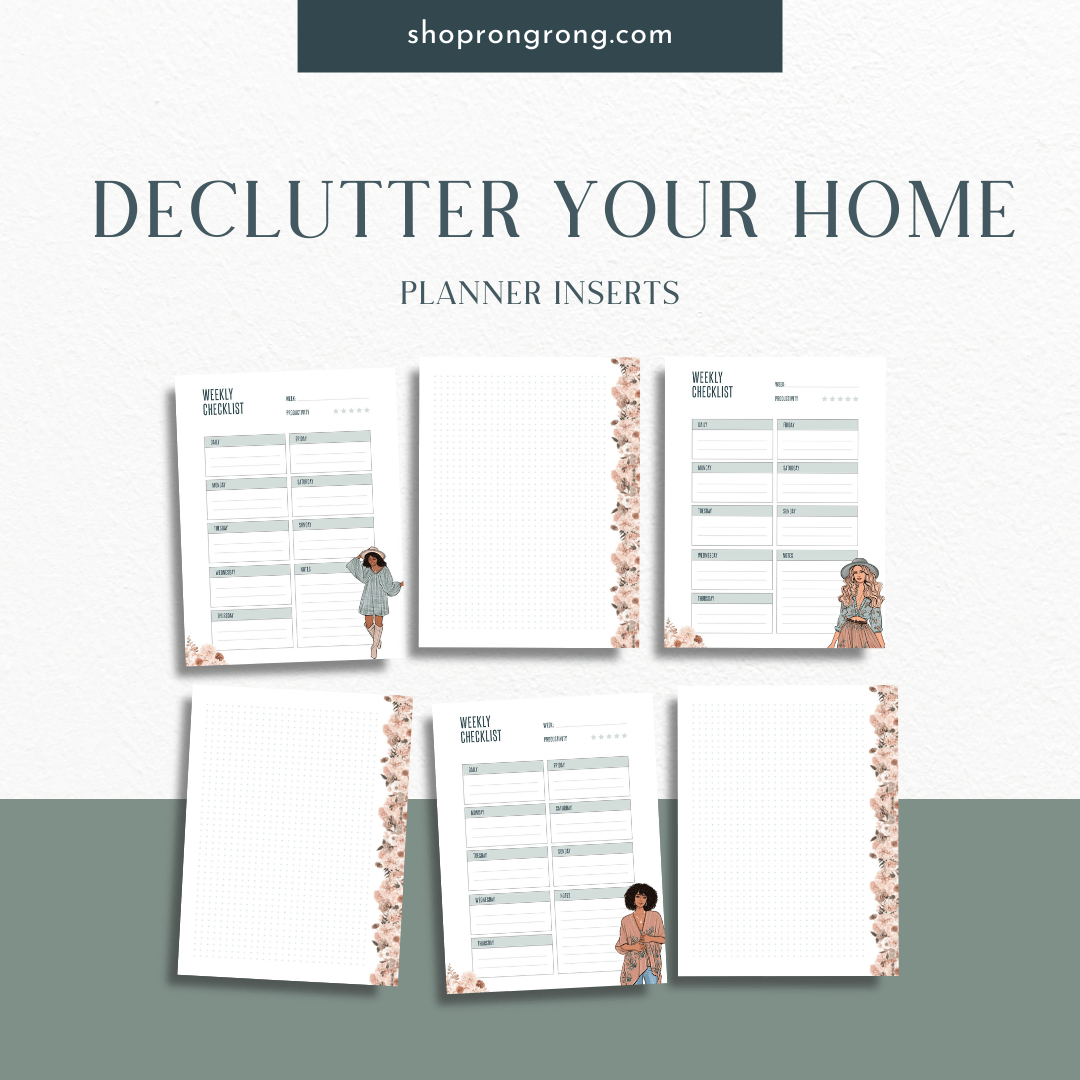 Home cleaning planner insert 