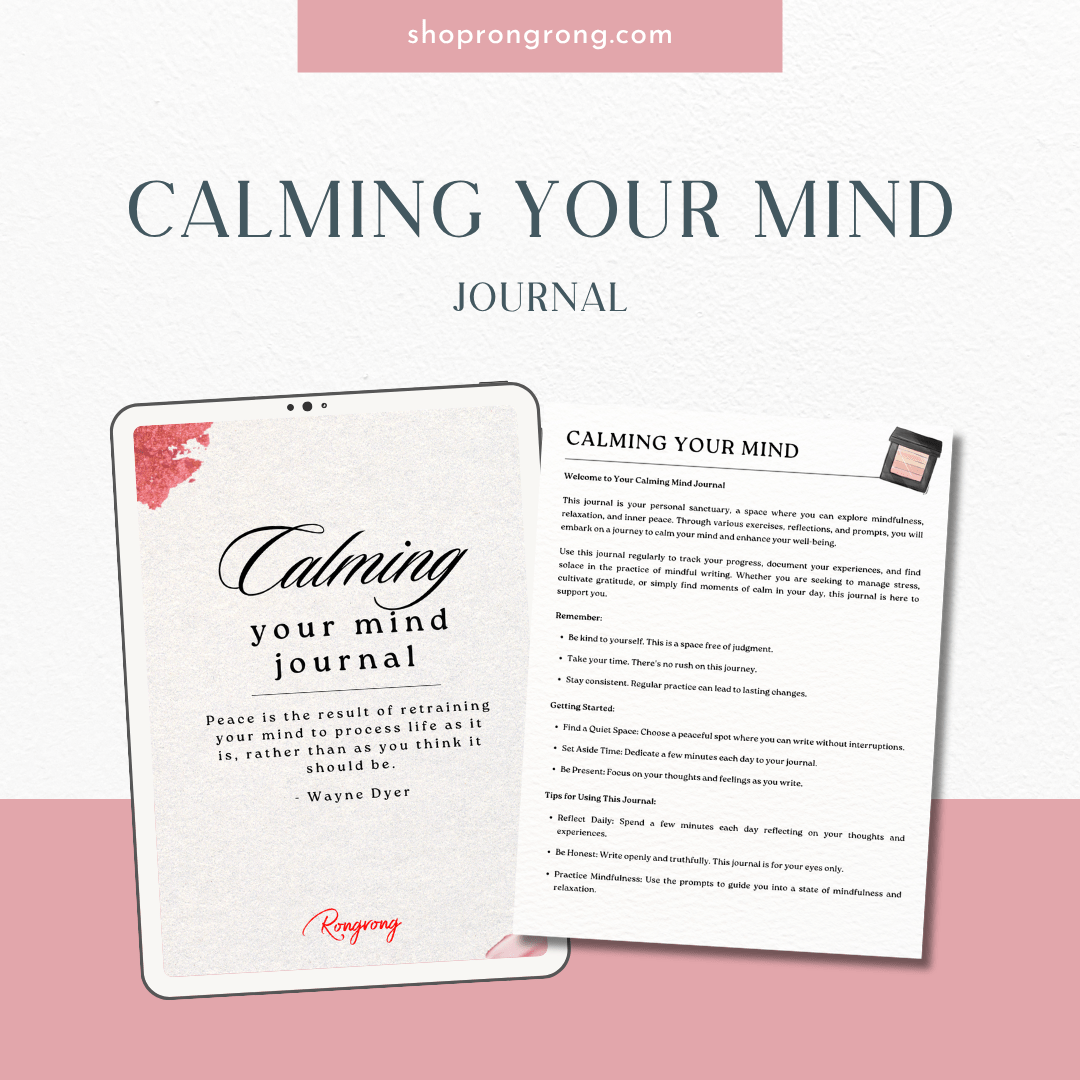 Digital mindfulness journal with calming reflection