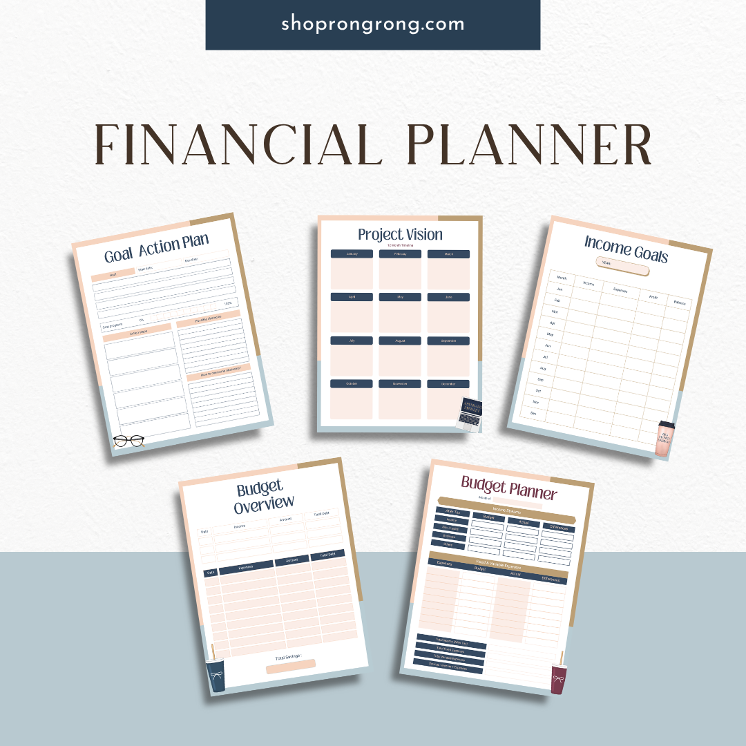 Digital financial planner used in GoodNotes on iPad

