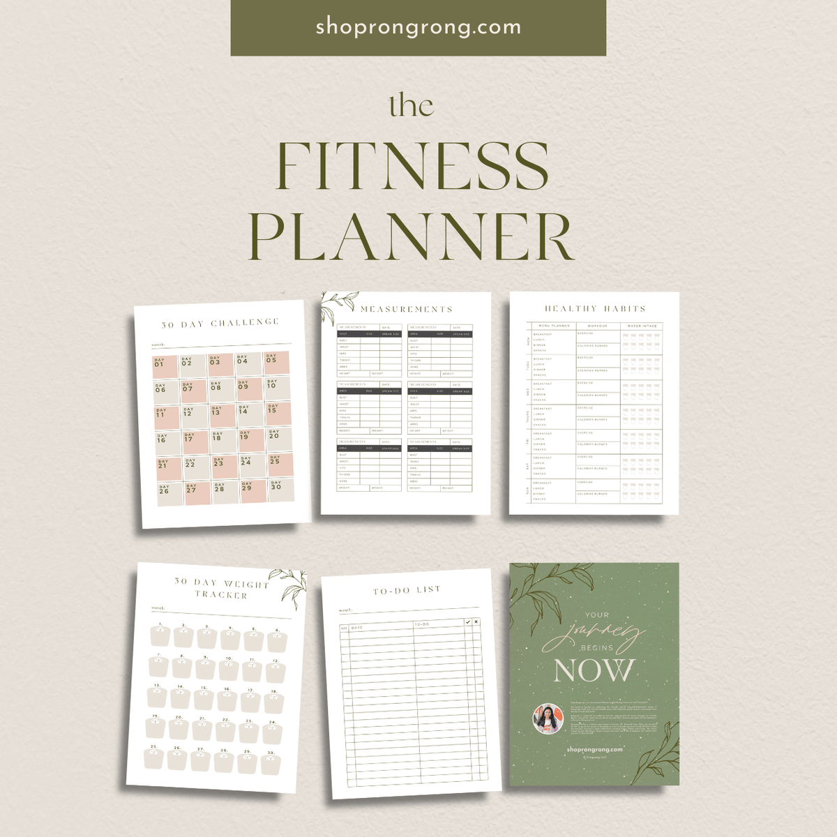 Shop Rongrong Fitness Planner for healthy life