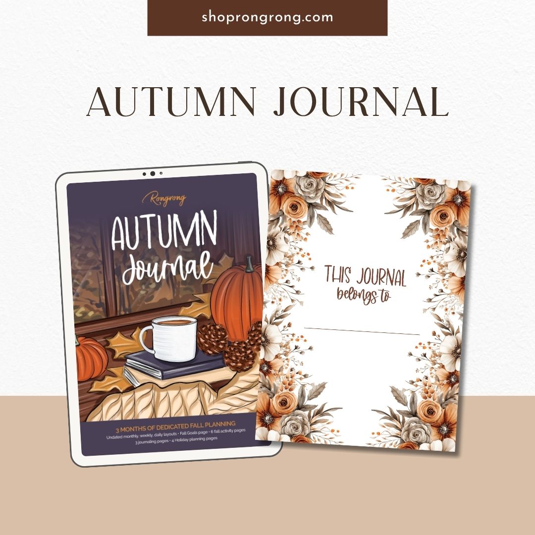 Printable fall journal with monthly, weekly, and daily layouts