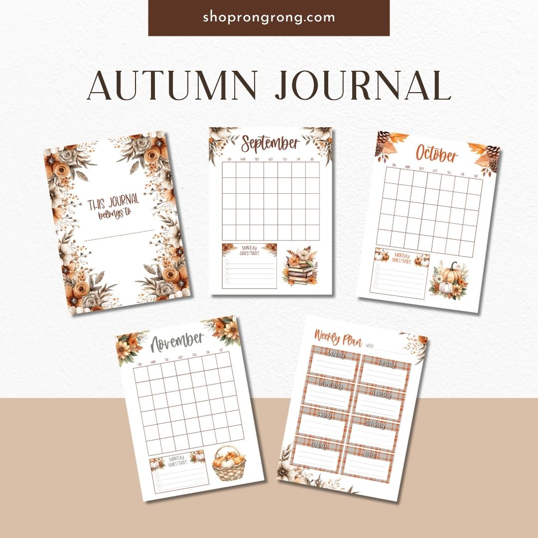Undated autumn planner with holiday planning templates"