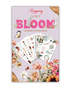 Sticker book cover featuring beautiful floral designs in soft pastels, with elegant lettering and botanical elements.