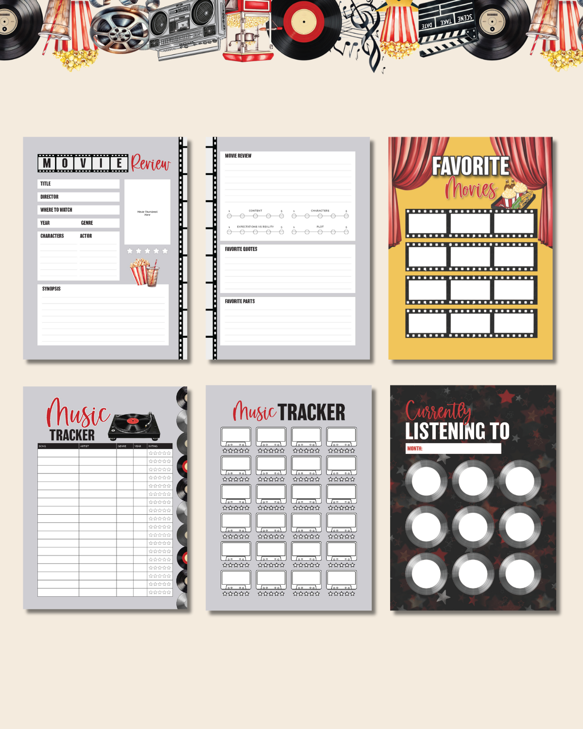 Music & Movies Edition Journal for planning film nights and tracking playlists