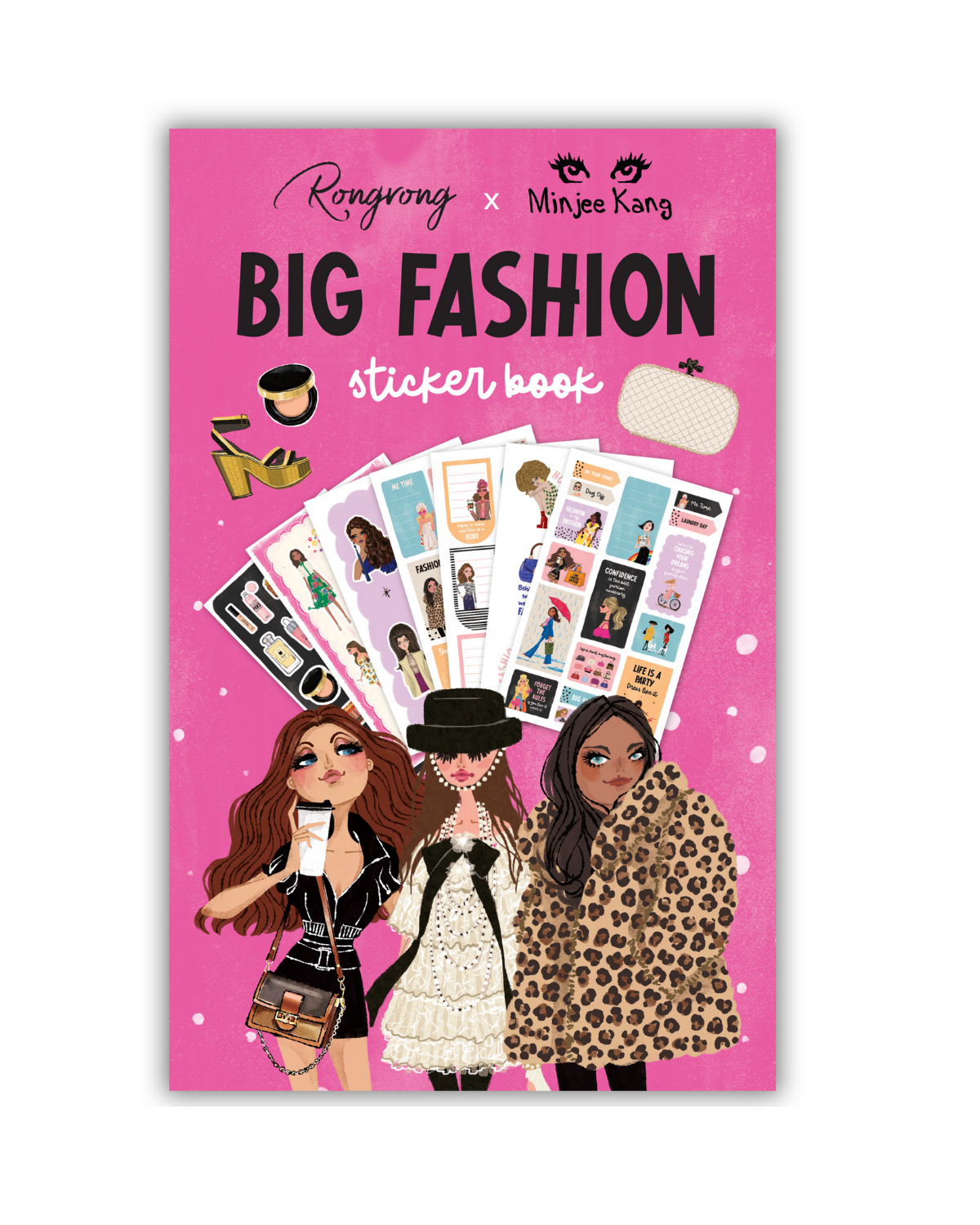 Big Fashion Sticker Book cover showcasing stylish illustrations of diverse women in fashionable outfits.