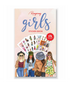 Sticker book cover featuring stylish illustrations of fashionable girls in vibrant outfits, set against a chic background.