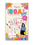 Sticker book cover featuring empowering illustrations and motivational quotes in vibrant colors, perfect for goal setting.