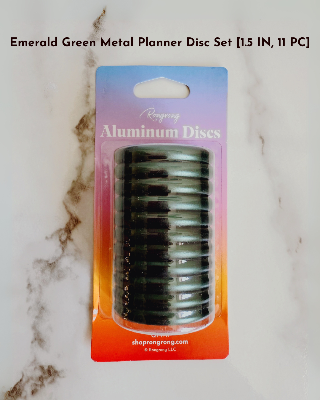 Emerald Green Metal Planner Disc Set [1.5 IN, 11 PC]
