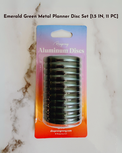 Emerald Green Metal Planner Disc Set [1.5 IN, 11 PC]