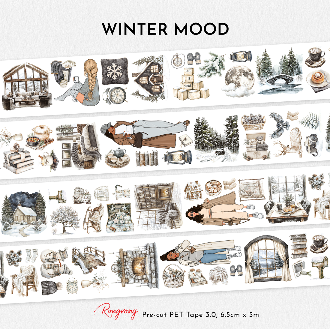 Winter Mood Pre-cut PET Tape [3.O]