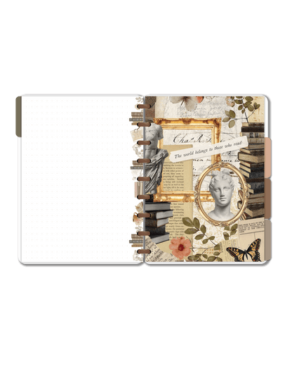 Light Academia Vintage Style Book Planner Dashboard