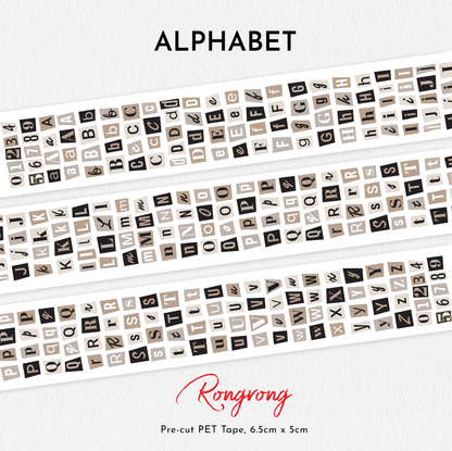 Alphabet Pre-cut PET Tape