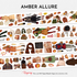 Full preview of the Amber Allure Pre-cut PET Tape featuring cozy autumn fashion illustrations, plaid scarves, pumpkins, coffee cups, cinnamon sticks, books, sweaters, leaves, and warm fall aesthetic elements.