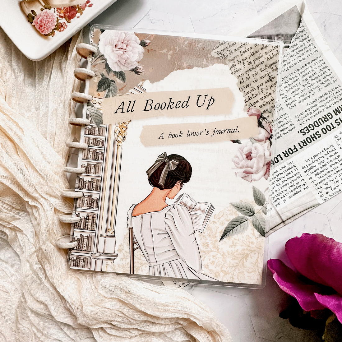 Vintage Style Book Planner in Lifestyle shot