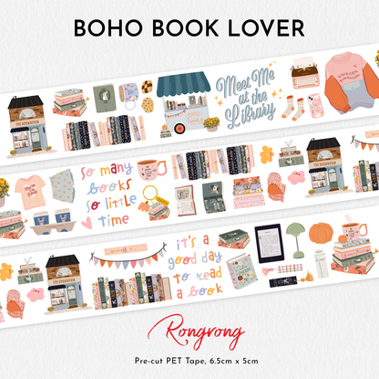 Boho Book Lover Pre-cut PET Tape