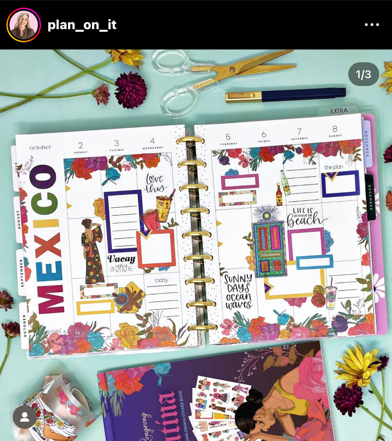 USING PET TAPE TO MAKE A DECORATIVE PLANNER SPREAD, RONGRONG STICKER BOOK  & TAPE