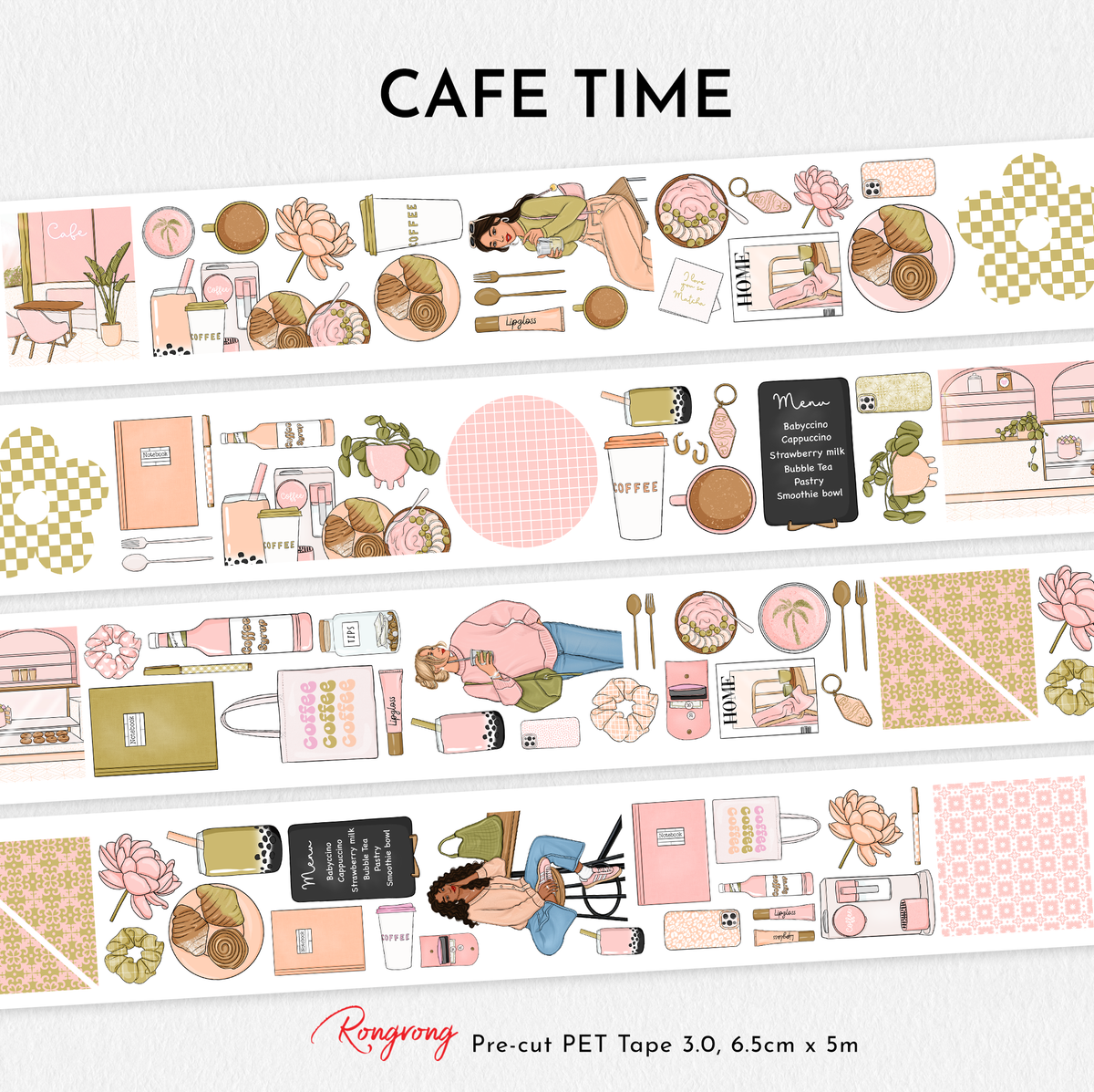 Cafe Time Pre-cut PET Tape [3.O]