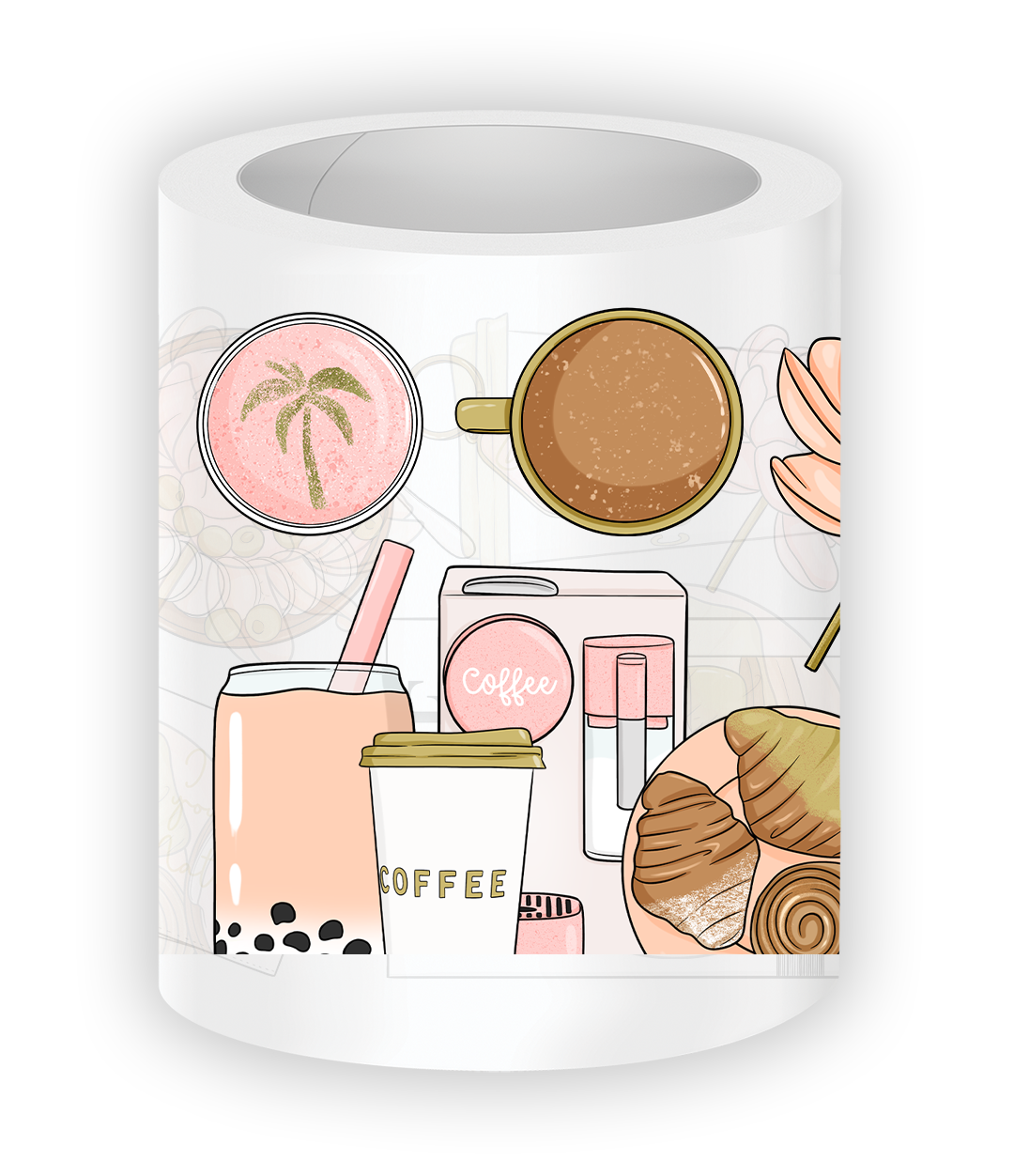 Cozy café lifestyle stickers