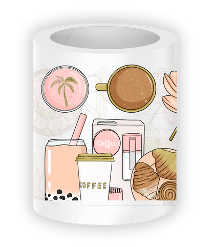 Cozy café lifestyle stickers