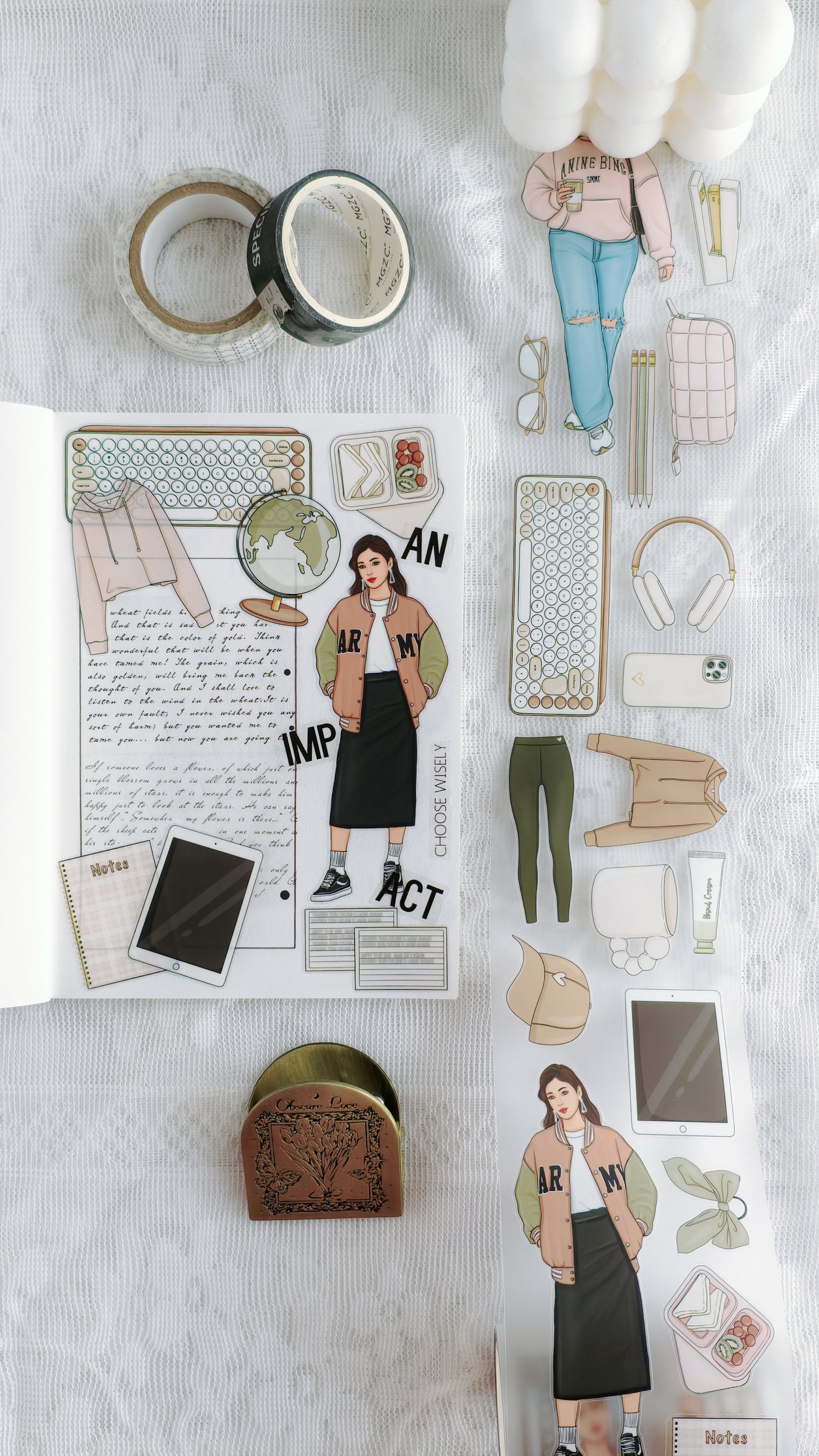 Campus Chic Pre-cut PET Tape showcase
