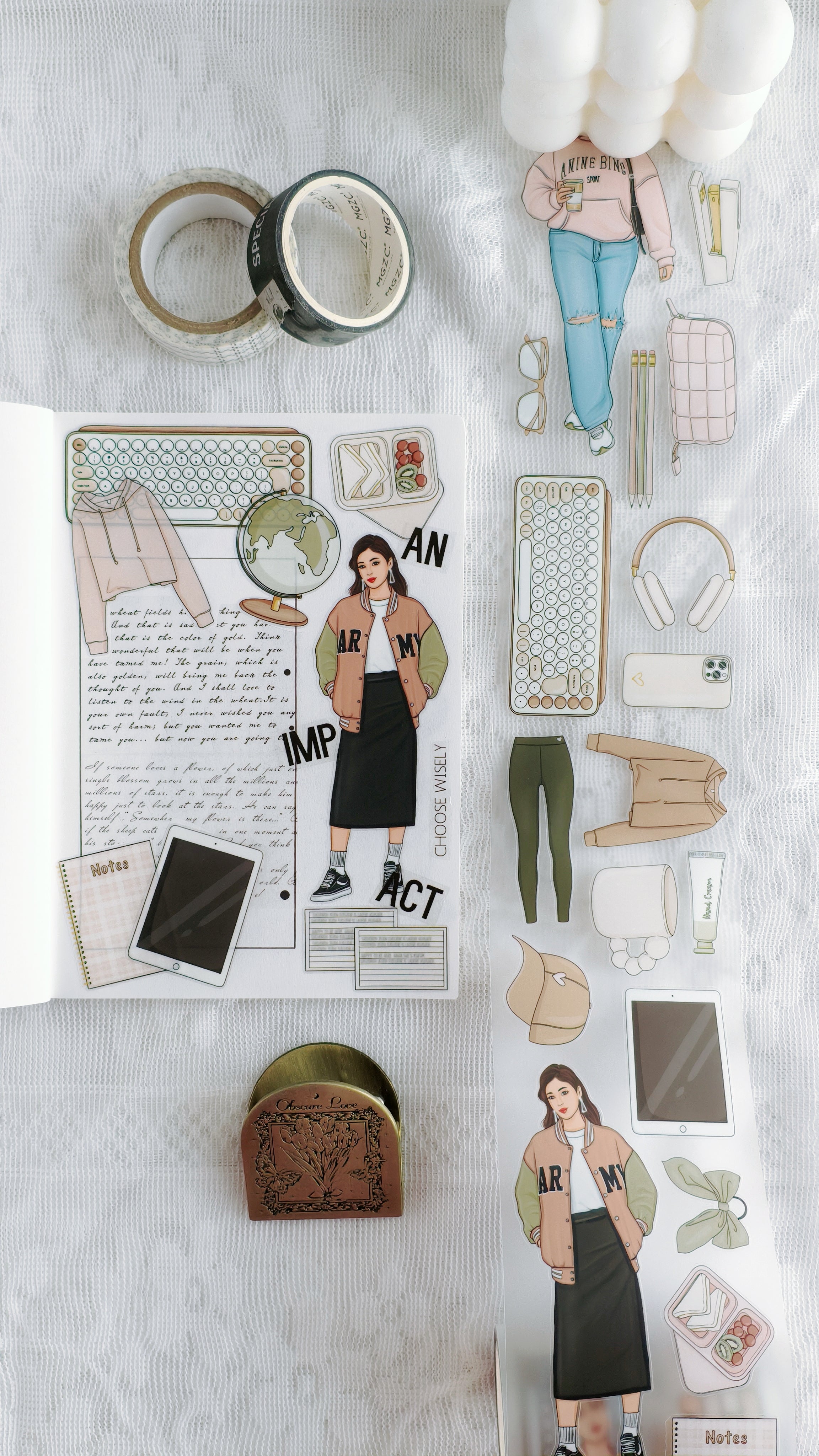 Campus Chic Pre-cut PET Tape showcase
