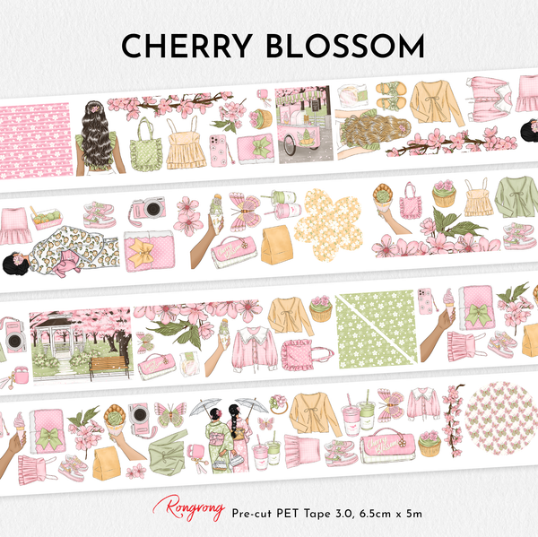 Cherry Blossom Pre-cut PET Tape 3.0 | Sakura Journaling Tape