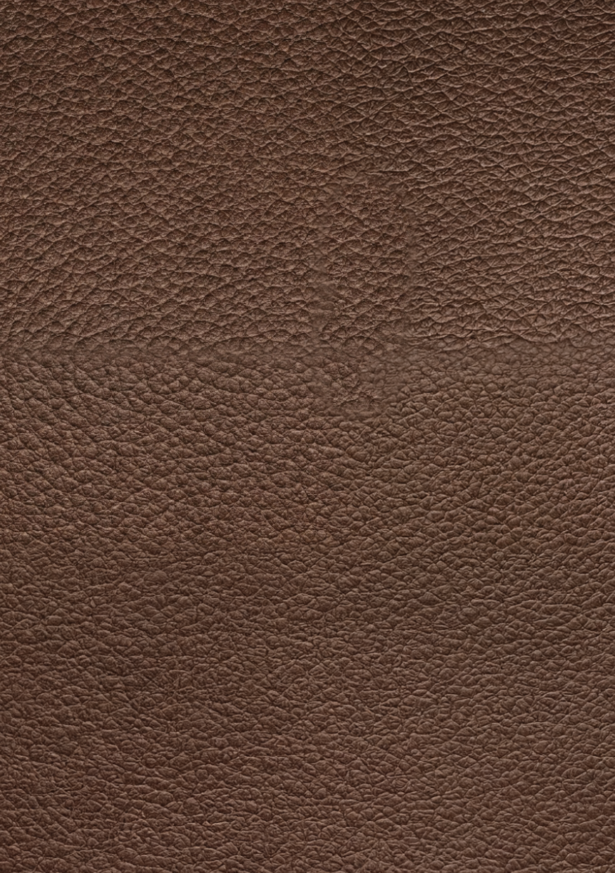 Rich chestnut brown faux leather texture scrapbook paper with realistic vintage leather grain finish.