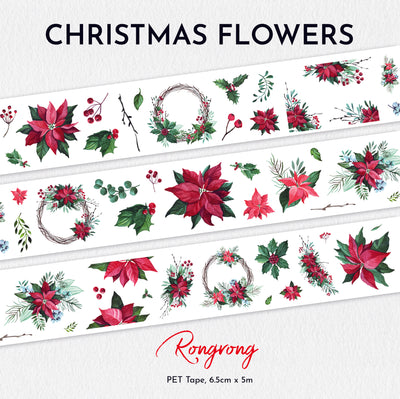 Shop Rongrong Christmas Flowers PET Tape For Planner
