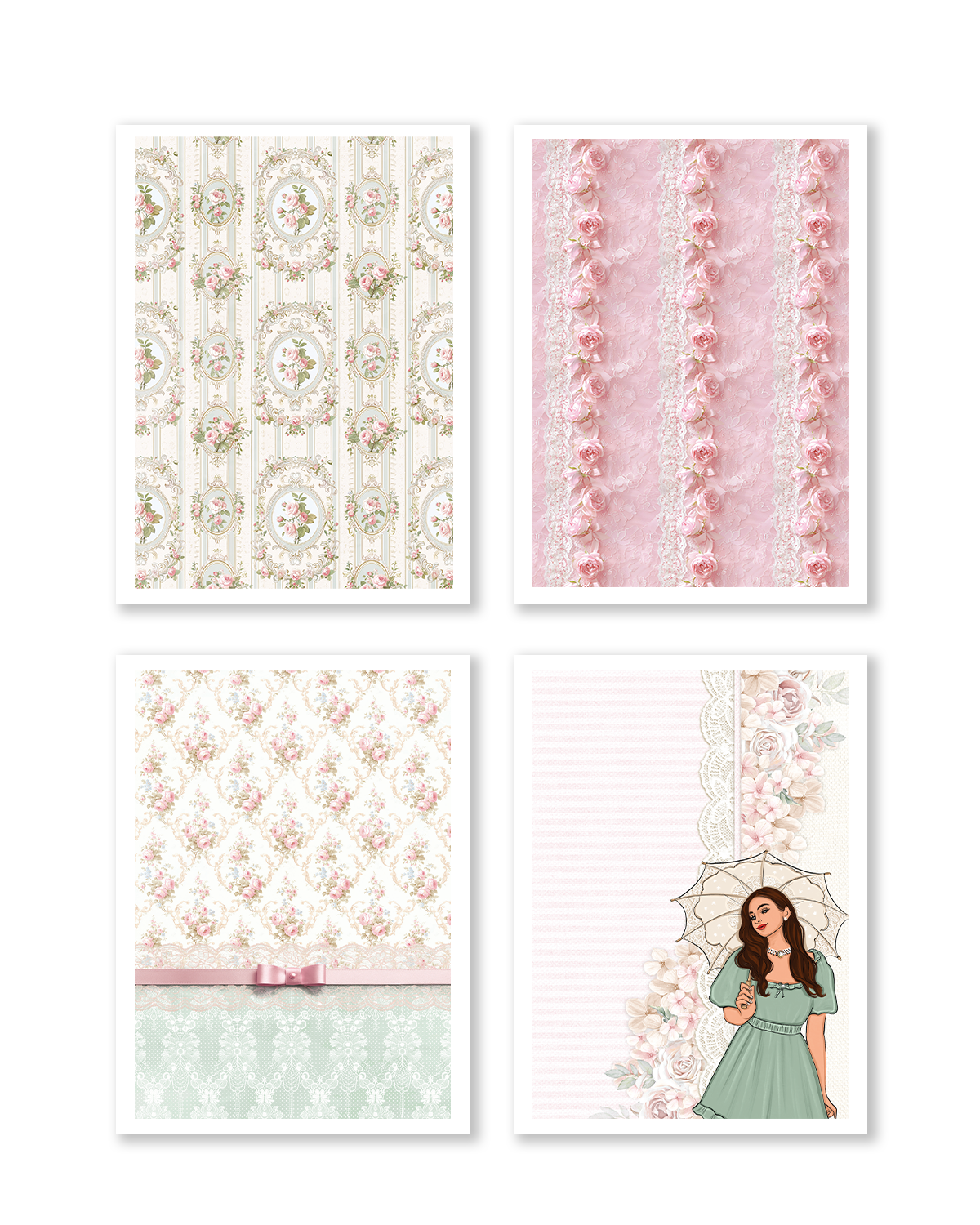 Feminine coquette planner kit with journaling and vellum pages