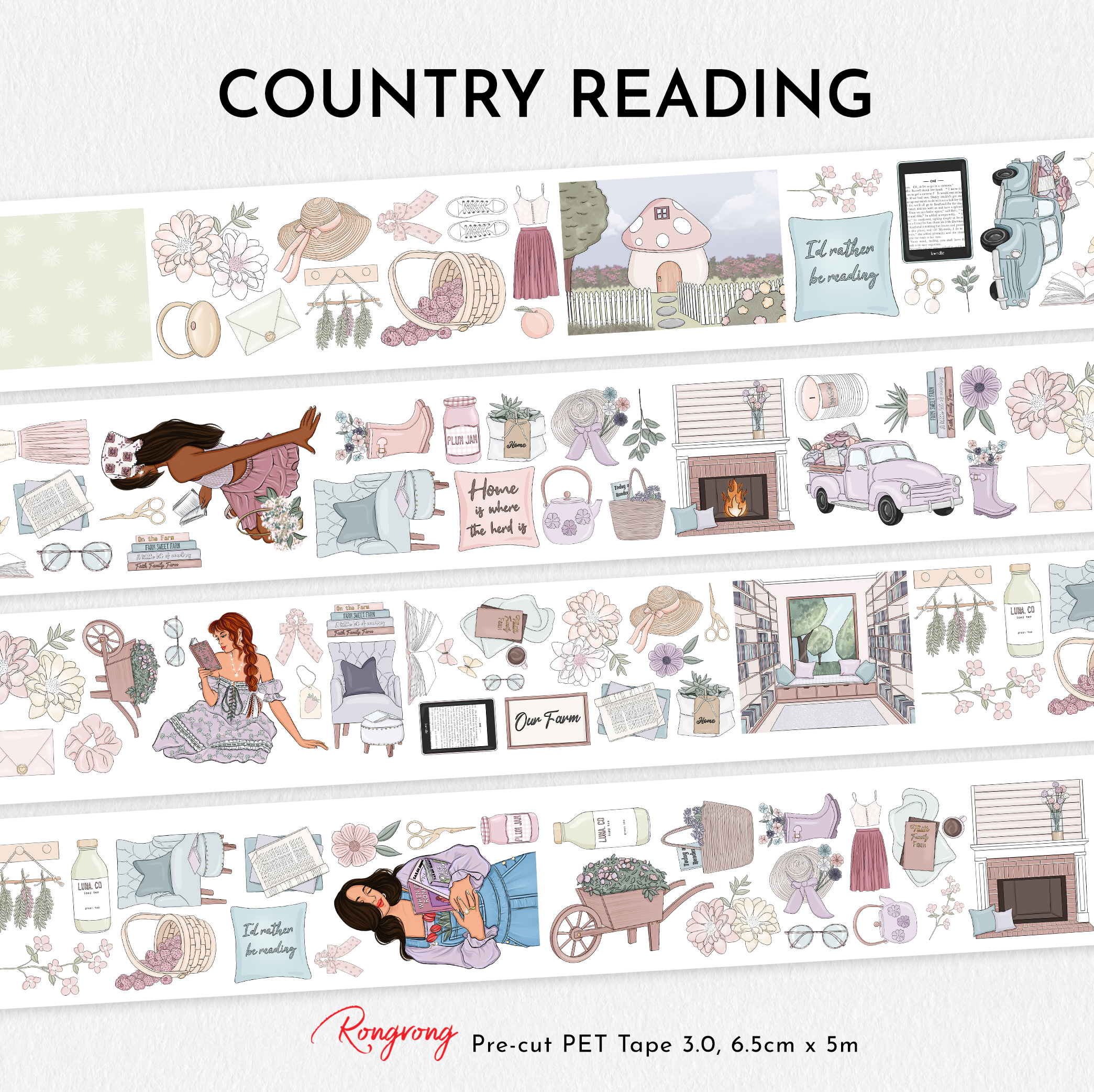 Country Reading Pre-cut PET Tape [3.O]