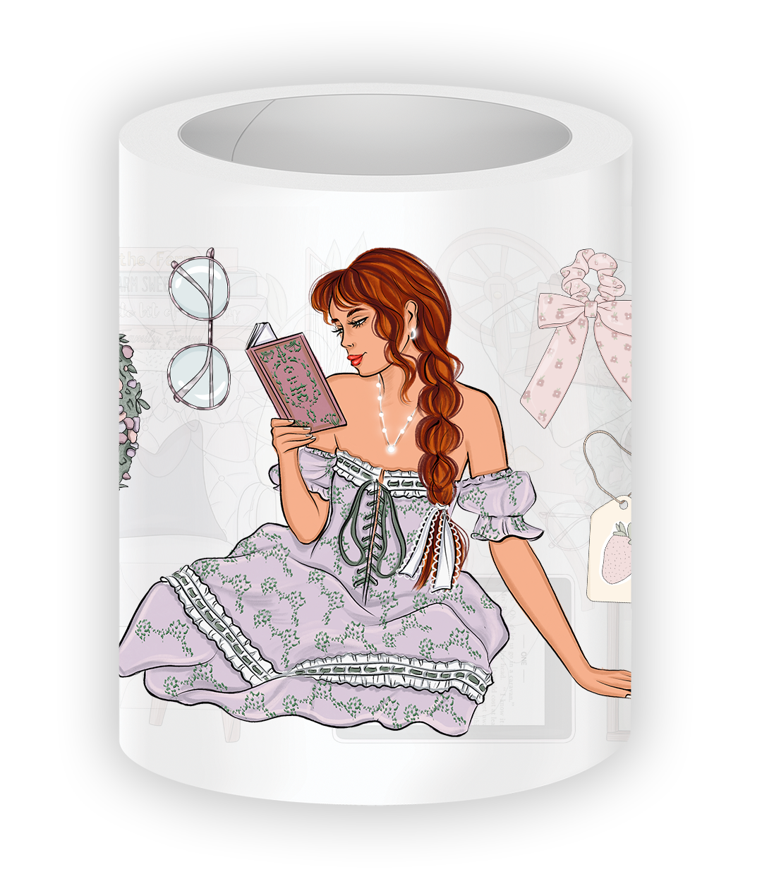 Soft romantic and vintage Bookworm stickers