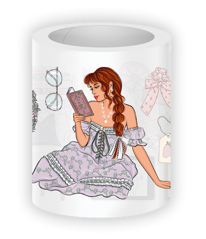 Soft romantic and vintage Bookworm stickers
