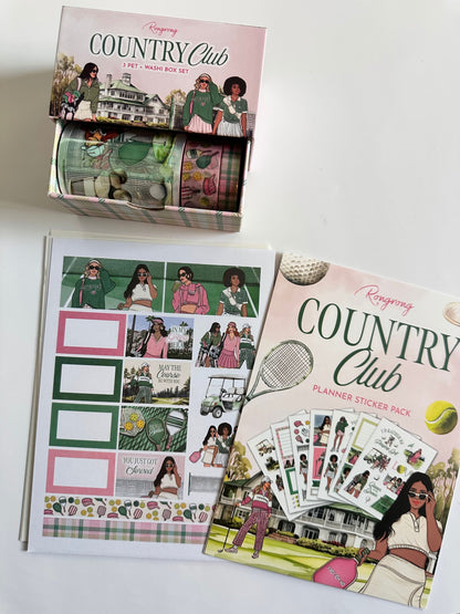 Country Club Pre-cut PET Tape + Washi Box Set
