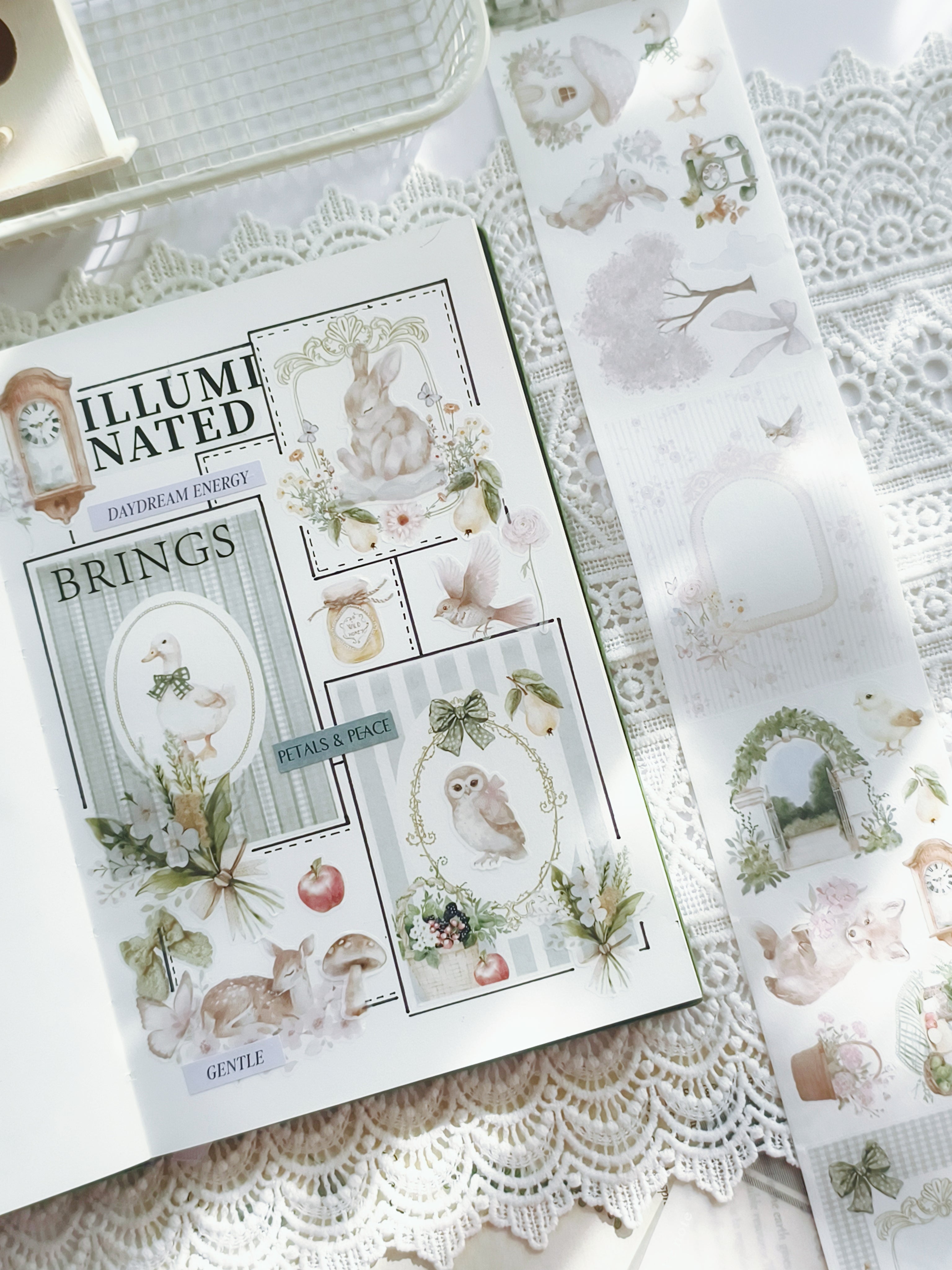 Cottagecore themed PET tape for planners and scrapbooking