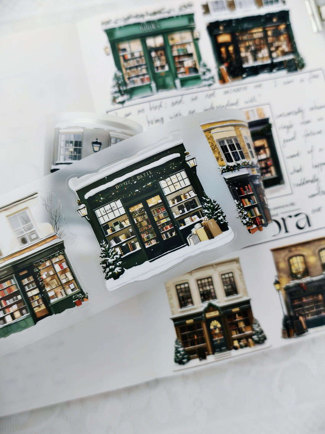 Bookshop illustration PET tape perfect for journaling and planners