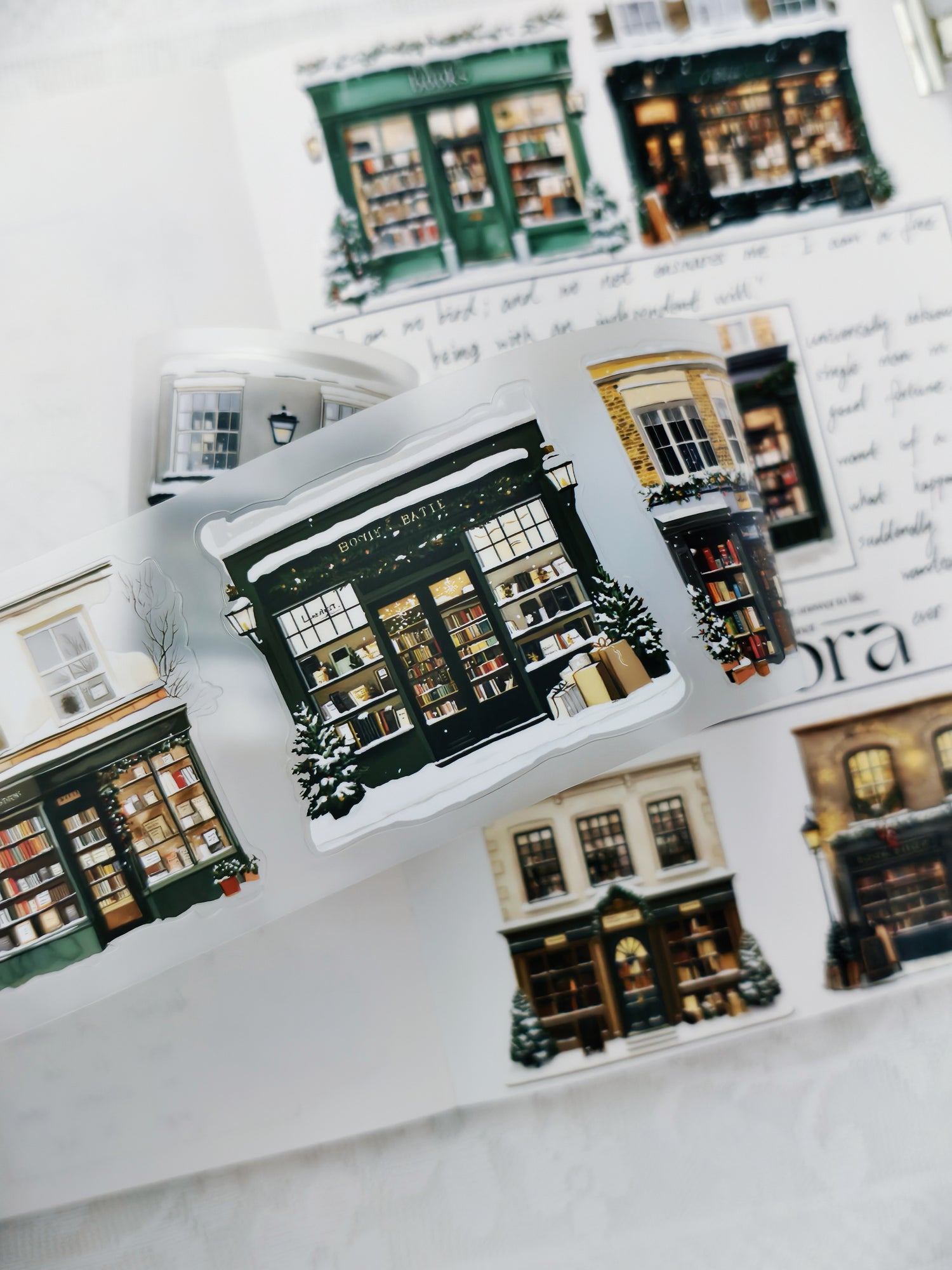 Bookshop illustration PET tape perfect for journaling and planners
