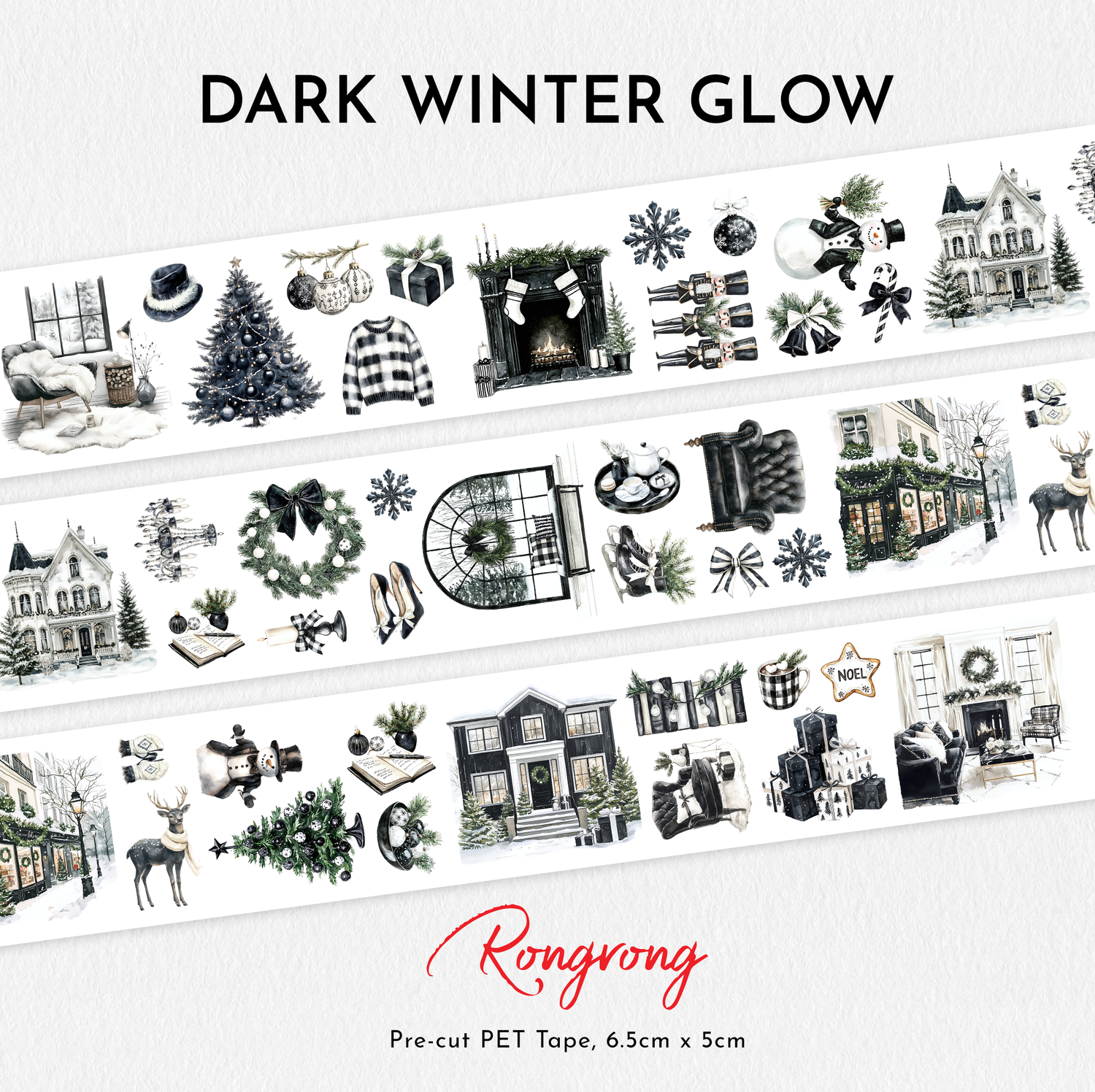 Dark Winter Glow Pre-cut PET Tape