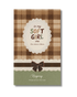 Dear Autumn Sticker Book cover with plaid pattern, lace frame design, and soft neutral tones with bow detail