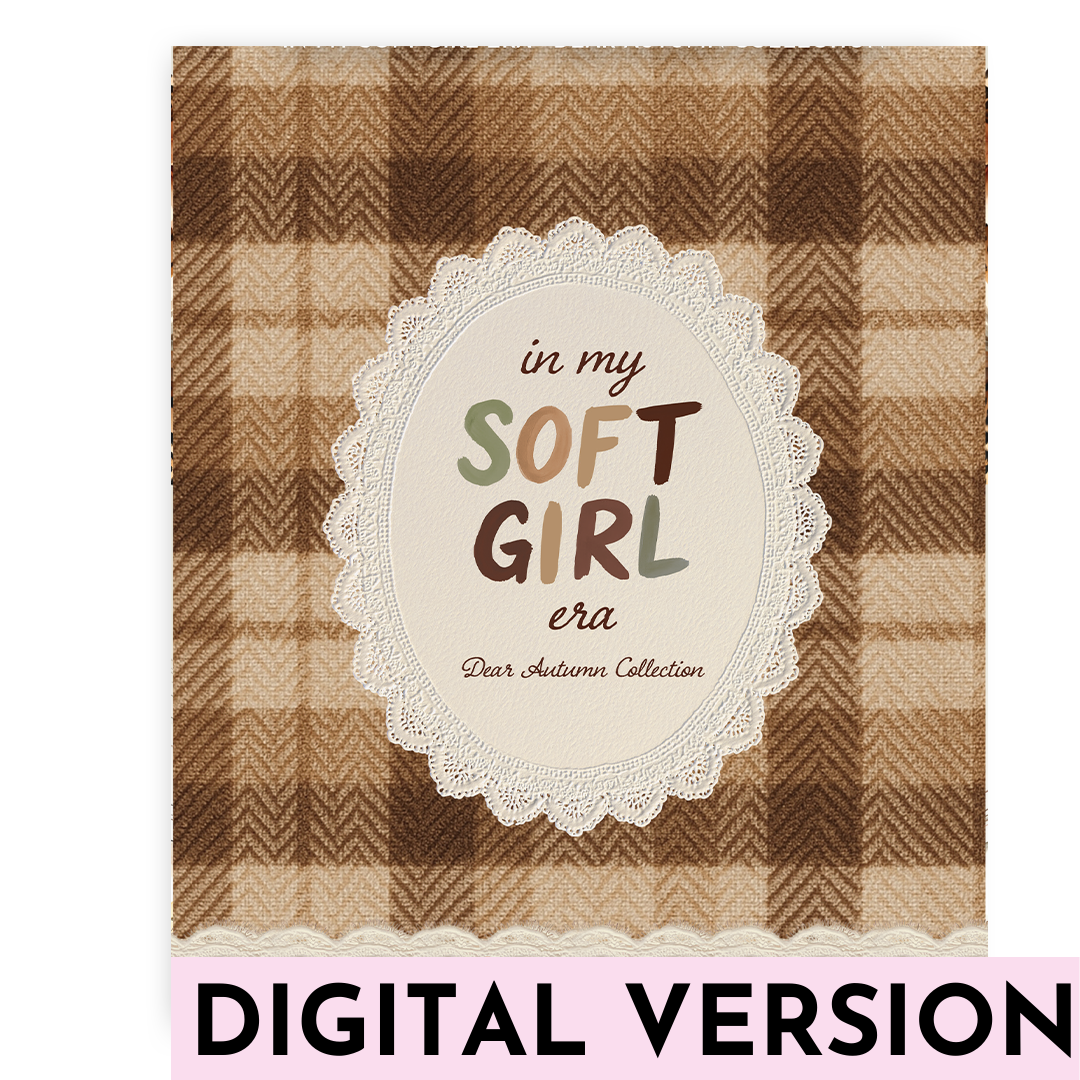Plaid fabric with a decorative label reading &
