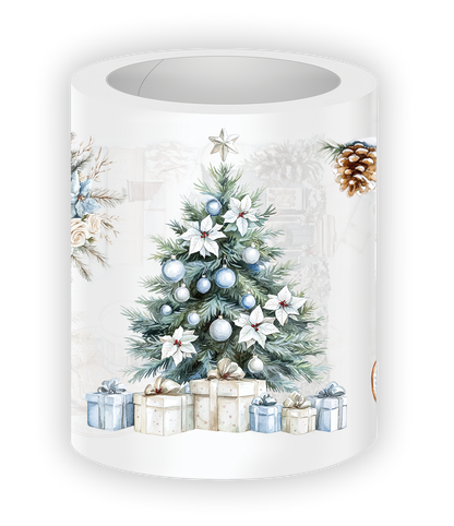 Winter-themed pre-cut PET tape featuring cozy candles